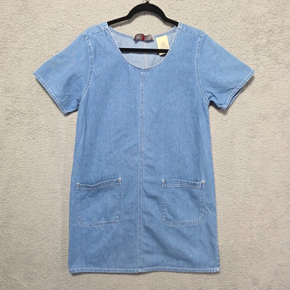 Erikas Casuals Dresses & Skirts - Vintage‎ Erikas Casual Denim Mini Dress Medium Pockets 90s Summer